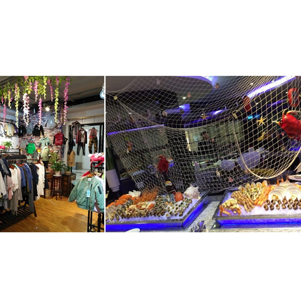 Mediterranean Sea Fishing net Ocean Style Soft Loading Fishing Net Hand-woven Float Shell Wall Decoration