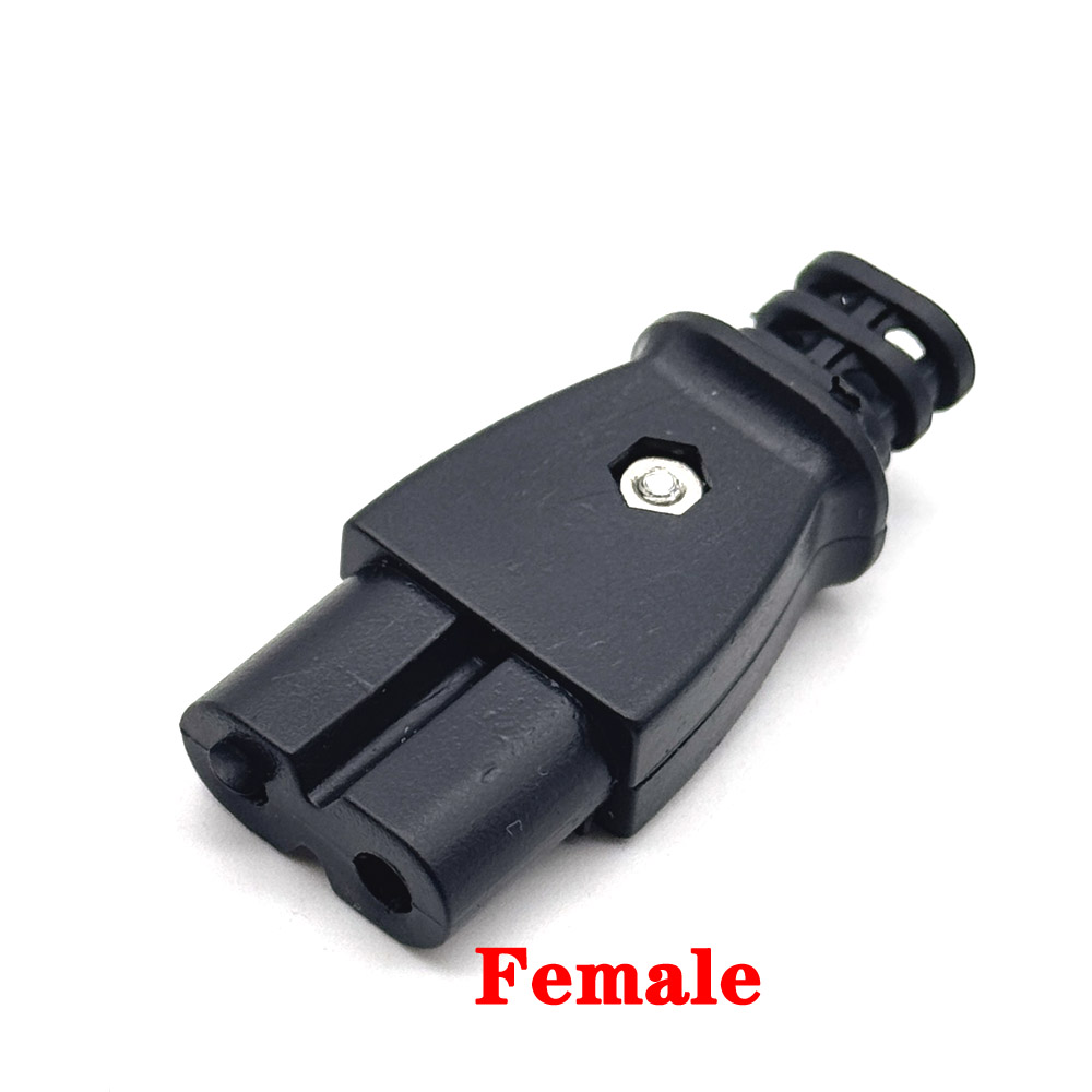 1/3 Stuks C8 mannelijke stopcontact C7 vrouwelijke plug stopcontact ingebedde elektrische connector connector 35mm * 15mm AC 2.5A 5A 250v: Donkergrijs / 5-9 Stks