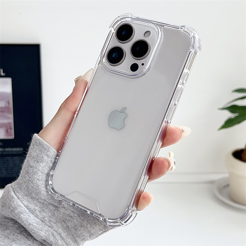 Luxo transparente à prova de choque armadura caso para iphone 16 15 14 13 12 11 pro xs max xr 7 8 plus silicone pára-choques capa dura acrílica: PP