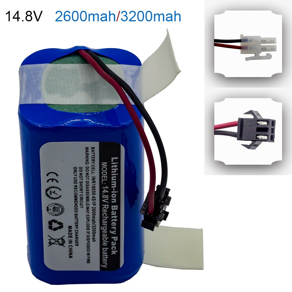 /14.8v 2600 mah 3200 mah litiumakku ilife  a4 a4s v7 a6 v7s :lle plus robottipölynimuri ilife 4 s 1p täyden kapasiteetin li-ion