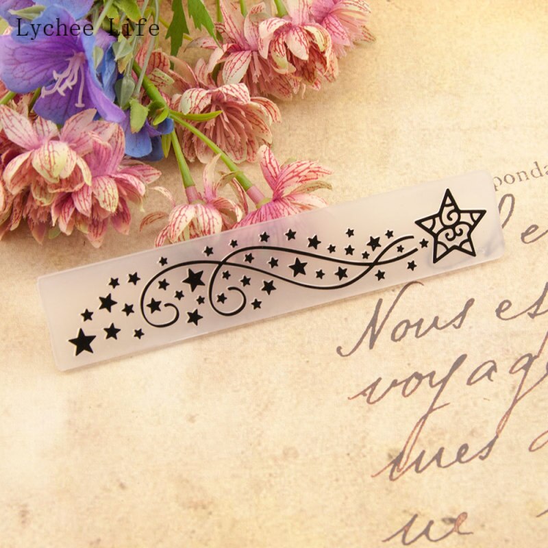 Lychee Life Star Pattern Plastic Embossing Folder For Card Scrapbooking Photo Album Paper Making Craft Template Stencils