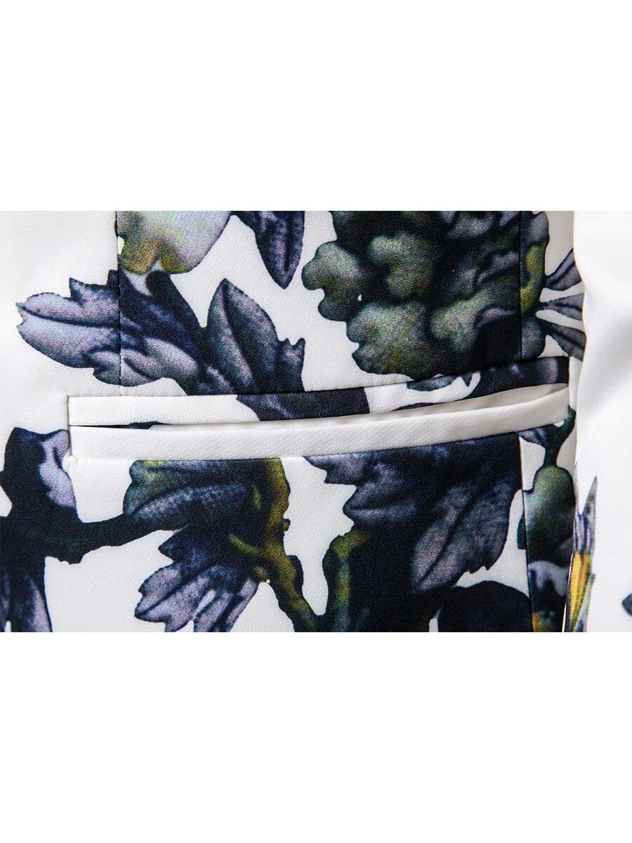 Chaqueta de traje con estampado Floral para Hombre, americana de una sola botonadura para Hombre , lujoso de flores, corte ajustado