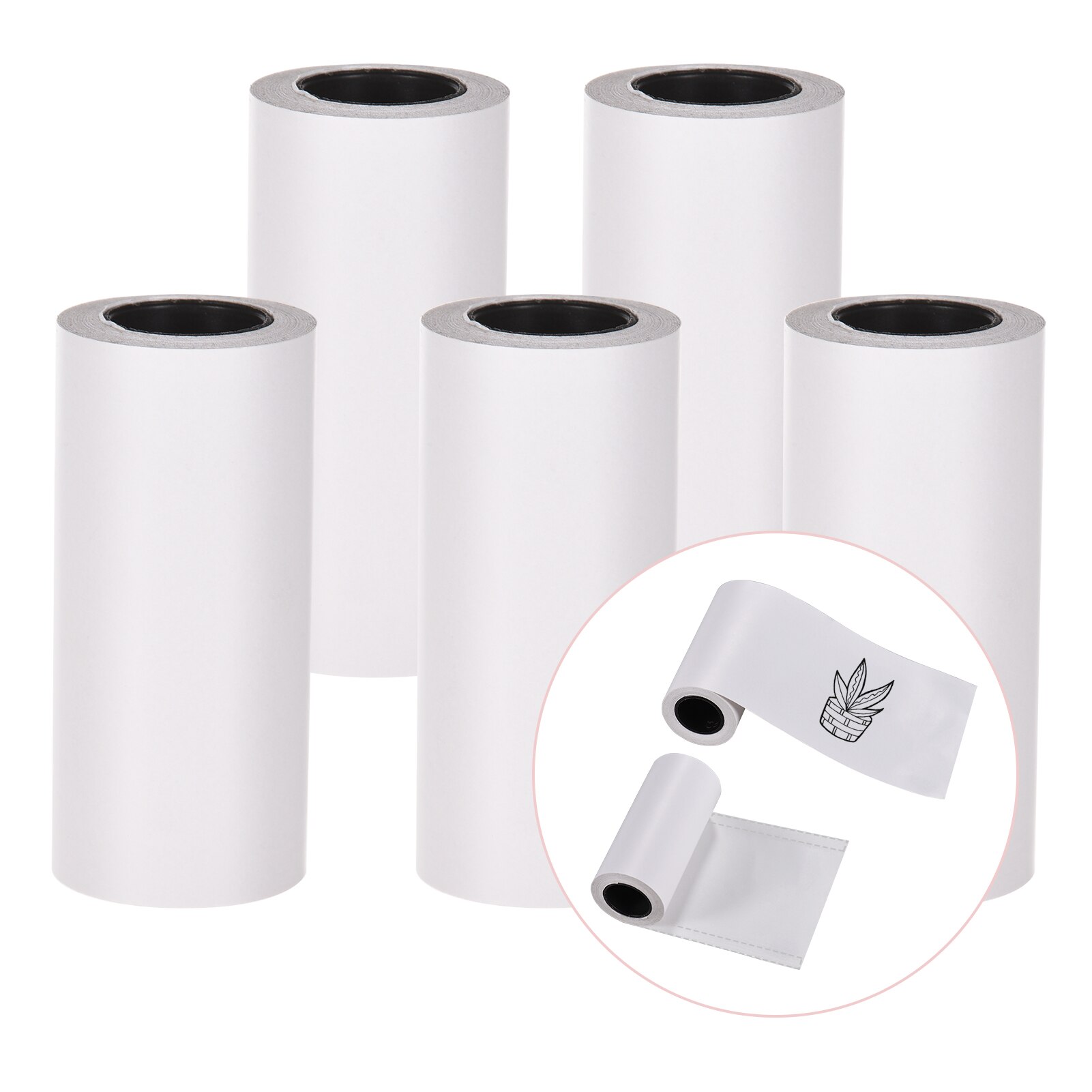 Rollo de papel térmico autoadhesivo para impresora térmica de bolsillo, papel adhesivo blanco sin BPA, 57x30mm, 3 rollos
