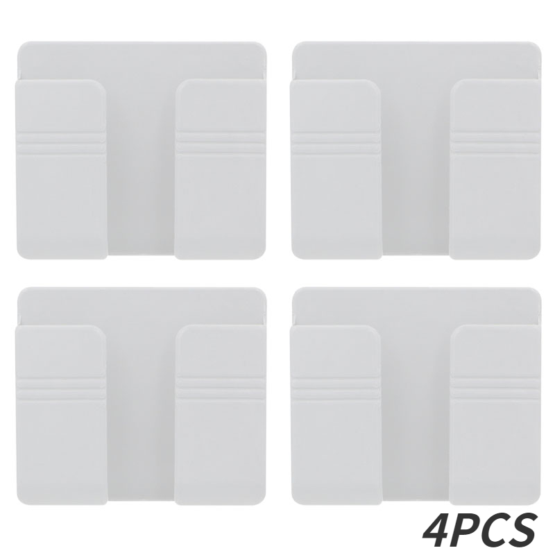 1-4 pçs caixa de armazenamento montada na parede multifuncional perfurador livre organizador tv controle remoto diy plugue do telefone móvel suporte de carregamento: Safira