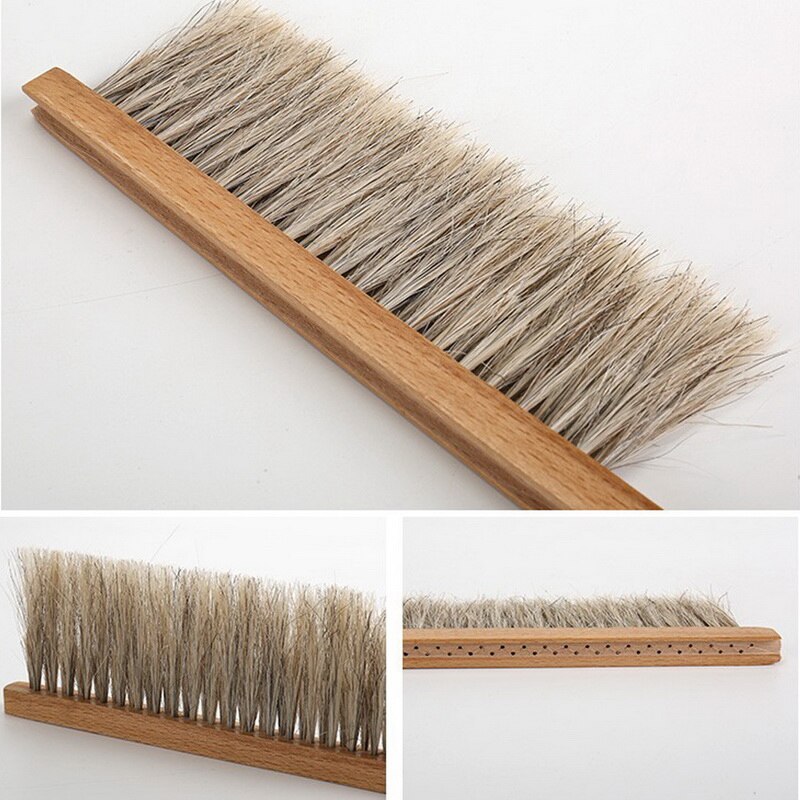Cepillo para Miel de madera de Herramientas de apicultura, barrido de abejas, dos filas de pelo de cola de caballo, equipo de Apicultura