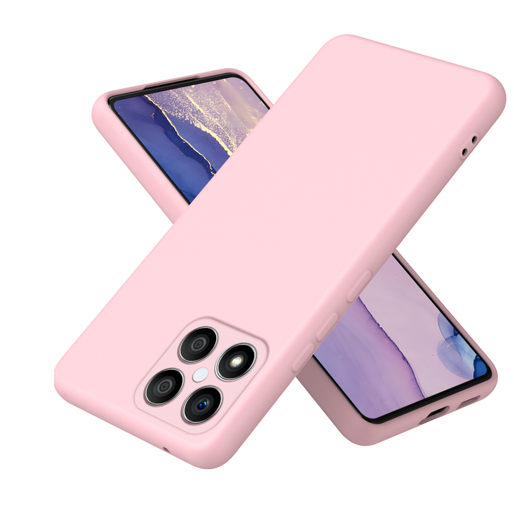 Coque de téléphone en Silicone liquide, étui arrière pour Honor X6 X6S X6A X7 X7A X8 X8A 4G 5G: aluminium / Lightpink