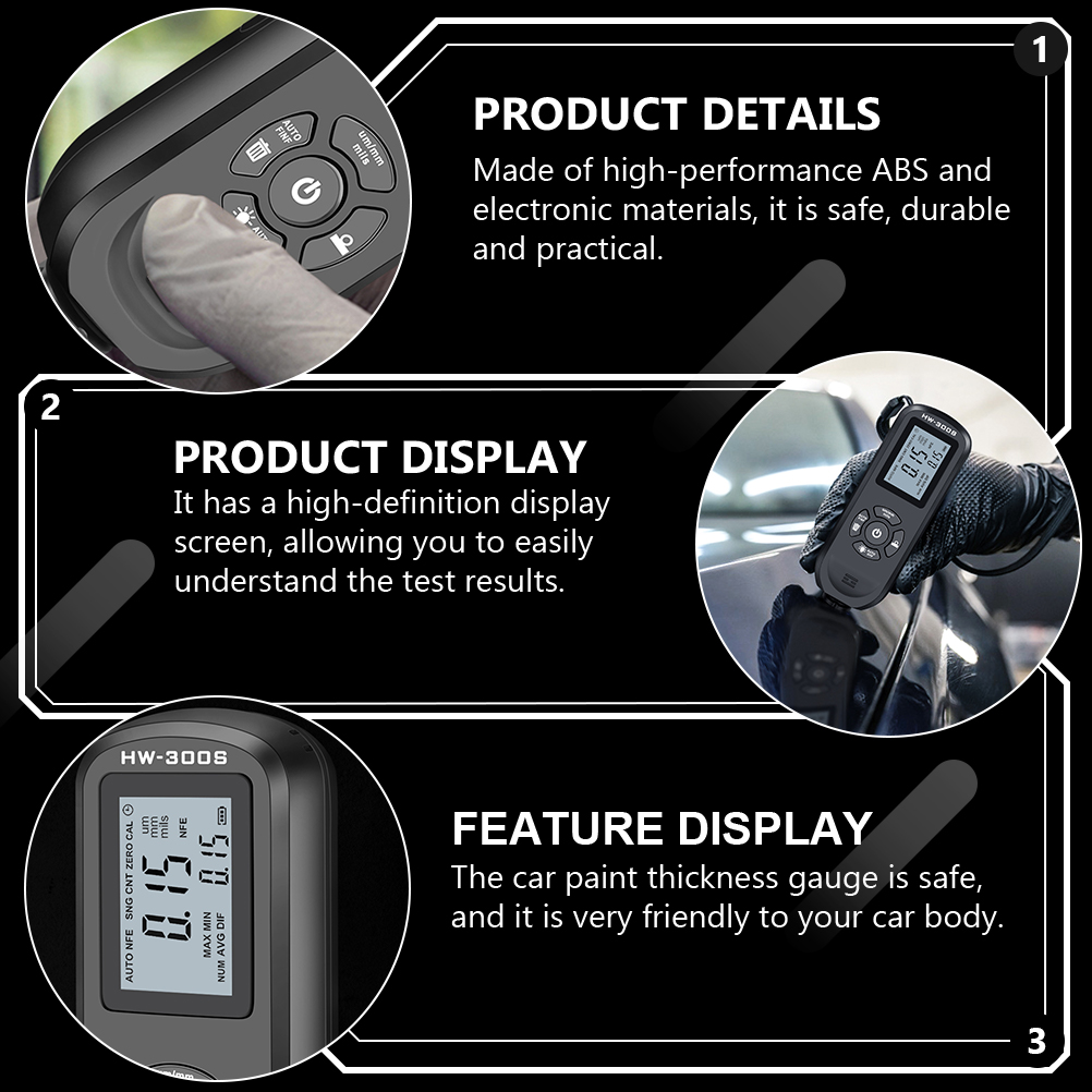 1 Set Car Coating Thickness Tester Useful Coating Measuring Tool Gauge