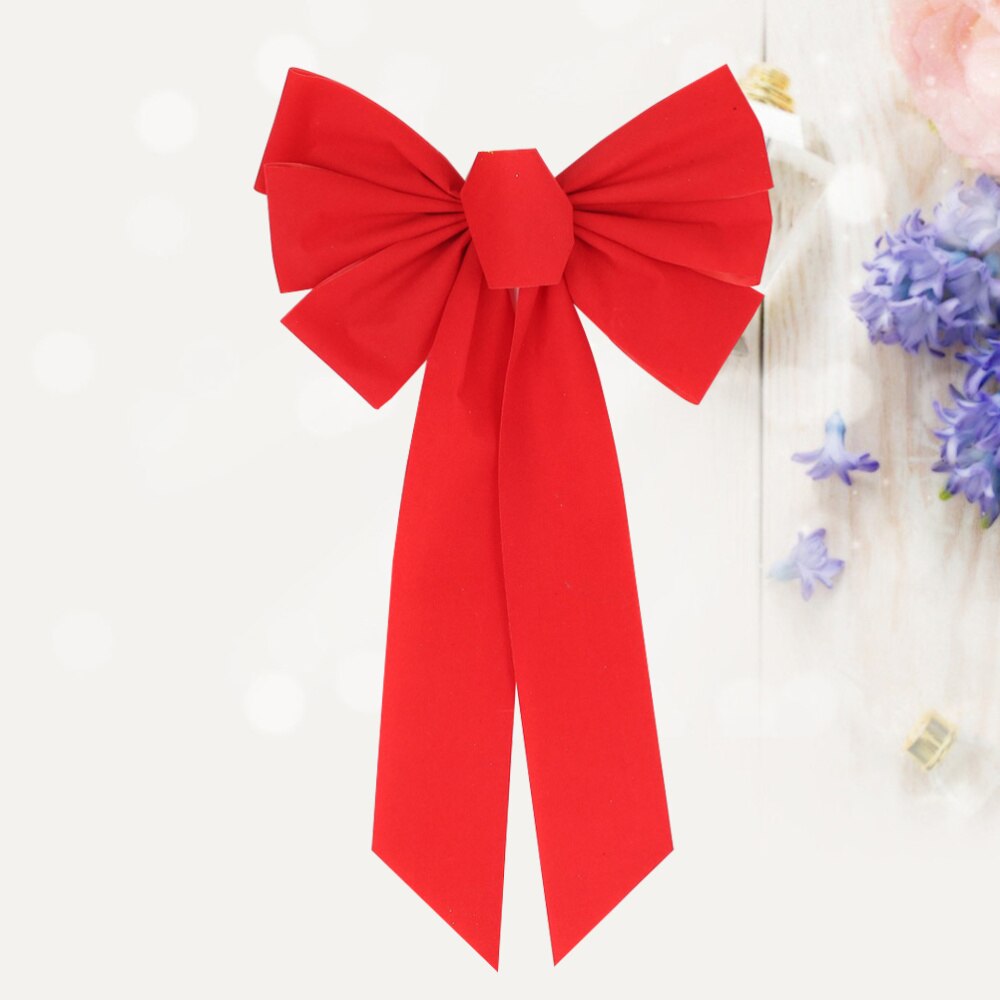 4 pcs Christmas Bow Lint Bowknot Christmas Tree Bow Beautiful Beautiful Bow Festival Bow Ornament Bow for Christmas Festival