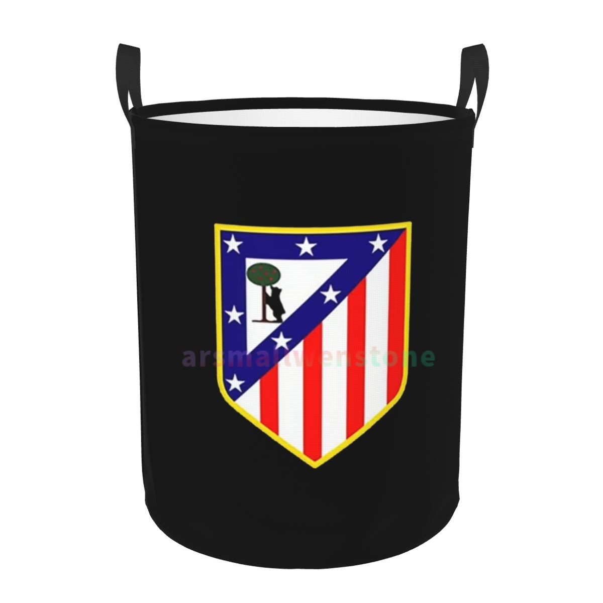 Athletic Club Madrid Round Laundry Hamper Storage Basket Toys Clothes Organizer Bin for Home Bathroom Bedroom Dorm Nursery: M