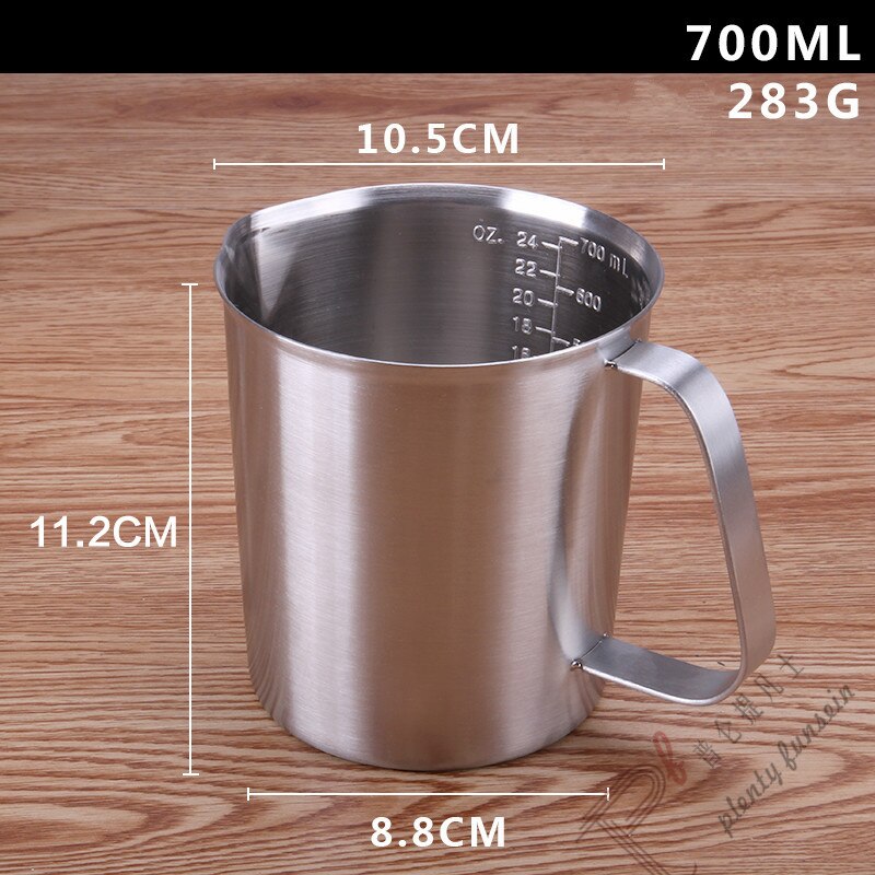 Thickened 304 stainless steel measuring scale cup graduated cylinder milk tea baking eggs spoon 500ml/700ml/1000ml/1500ml/2000ml: 700ml