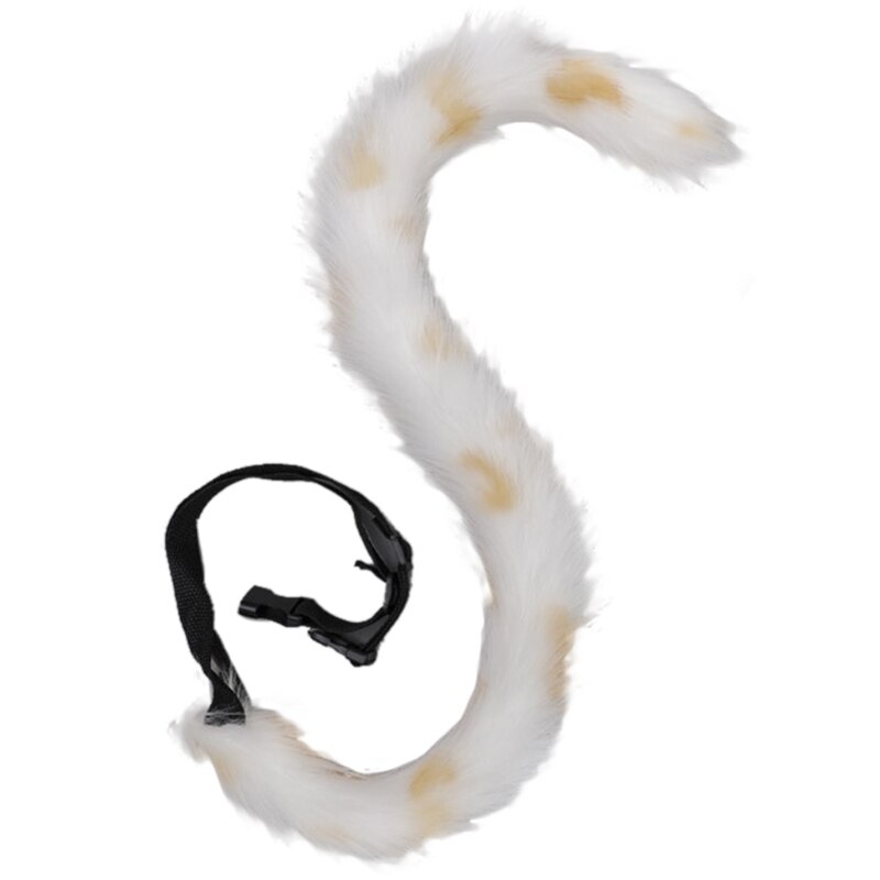 Lolita Headbands Furry Cat Ears Headwear Cow Pattern Tail Set Hair Hoop for Halloween Cosplay Headpiece Party Supplies S24 21