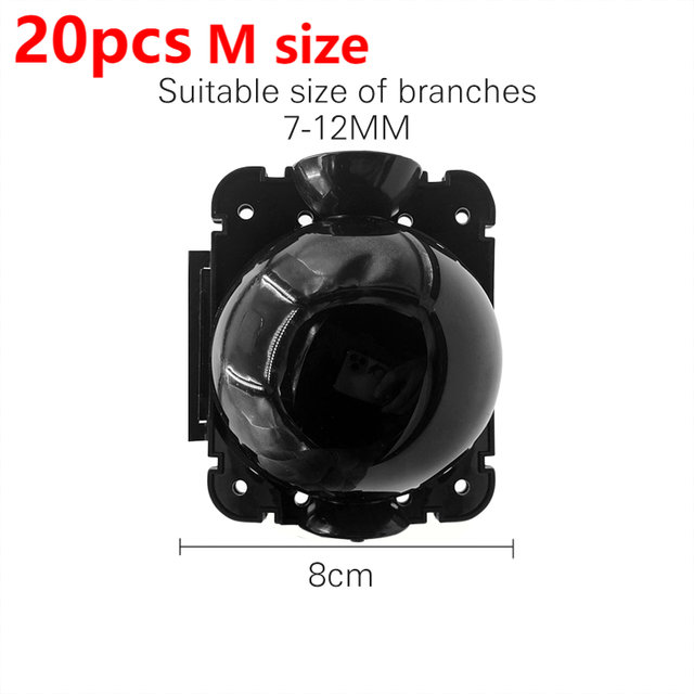 20pcs Reusable Plant Rooting Equipment Kit Cutting Grafting Rooting Box Tree Pressure Branch Rooting Propagator Breeding Ball: 20pcs M black