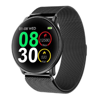 Slimy Uwatch2 montre intelligente 1.33 pouces plein écran tactile IP67 étanche Smartwatch 25 jours en veille pour téléphone Android IOS: Black