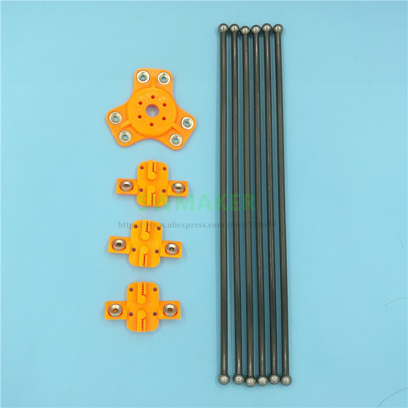 Reprap kossel xl plastic magnetische effector + wagen +300mm carbon buis diagonale duwstangen kit voor delta kossel diy 3d printer