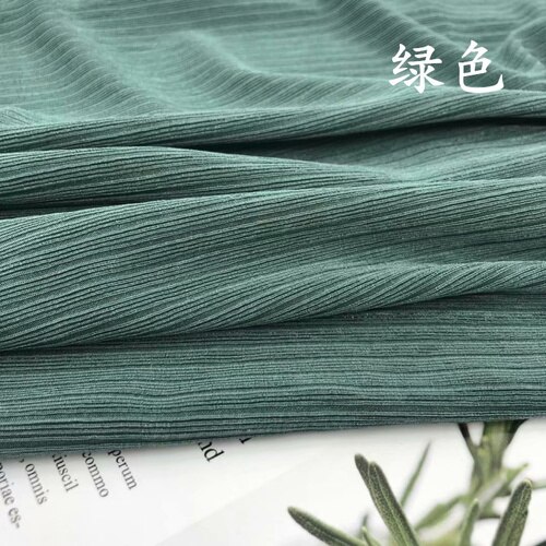 Bred 59 " sommer is silke side 4- vejs stretch rib strik stof spandex rayon materiale pit stripe kjole brede ben bukser stof: Grøn