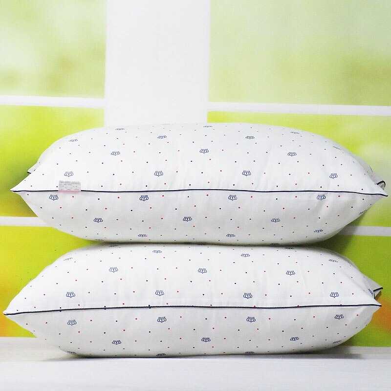 Oreiller en tissu de plumes doux imprimé, oreiller de sommeil Super extensible pour le cou, fournitures standard d'hôtel et de maison: Crown / 40X70cm(2pcs)