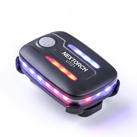 Nextorch  ut21 politi advarsel stroboskop skulderlys genopladelig led blinkende sikkerhedsklemmelampe til udendørs redning, trafikvejleder