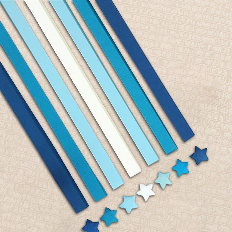 540 hojas de tiras de papel de Origami Stars, papel plegable de 27 colores, colorido, doble cara, estrella de la suerte, Origami DIY, artes hechas a mano, decoración del hogar: Amarillo claro