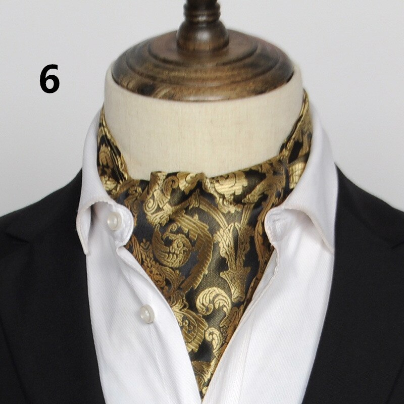 Korean suit silk scarf men neckerchief British retro shirt Printed scarf spring ring business neutral scarves: 6