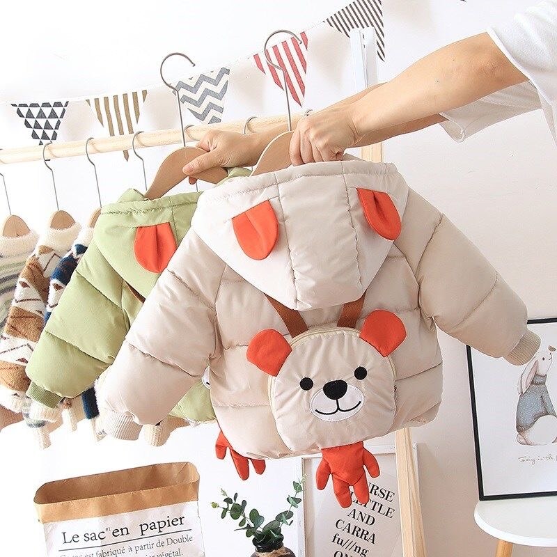Jongens En Meisjes Down Parka Cartoon Dikke Fluwelen Bovenkleding Voor Baby 0-5 Jaar Oude Kinderen Leuke Winter Warm jas Hooded Kleding