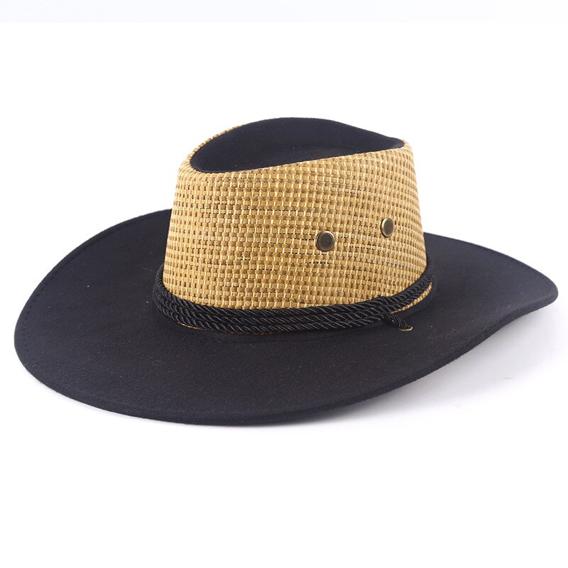 Caluriri miehet naiset cowboy hattu miesten iso lieri kesä merenrantahattu cowboy hattu miesten kiipeilyaurinkohattu rento isäpoika