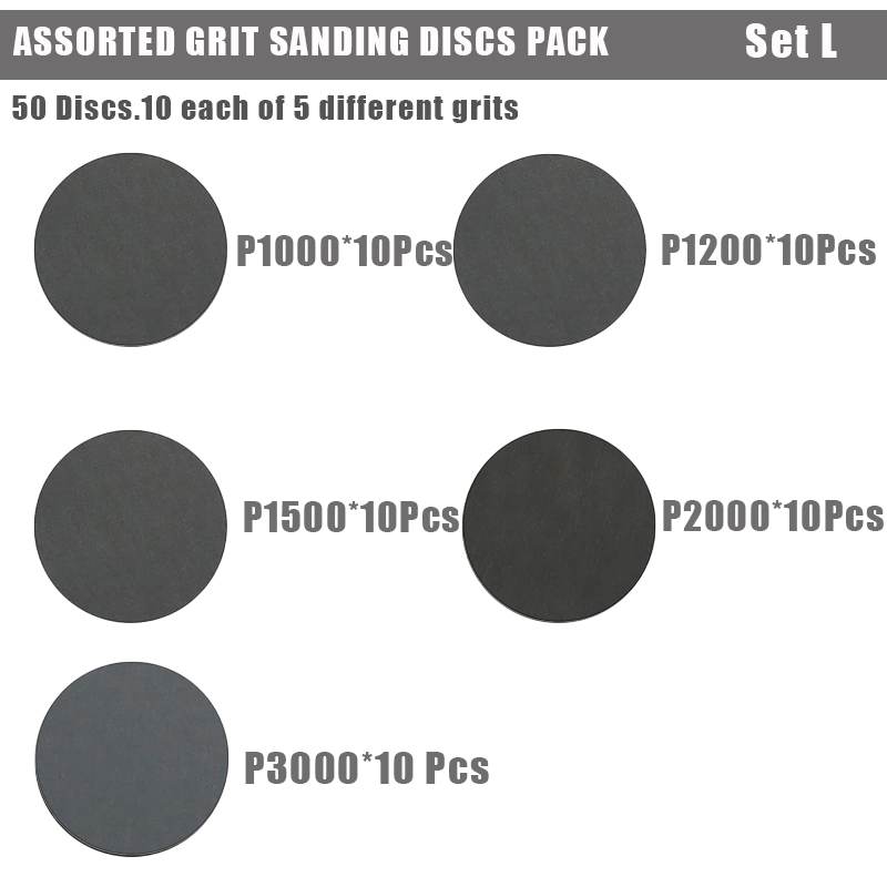 50 Pcs 3 Inch 75mm Sanding Discs Wet/Dry Hook and Loop Sandpaper Assortment 60 To 10000 Grits Abrasive Grinding Disc Polishing: SKY BLUE