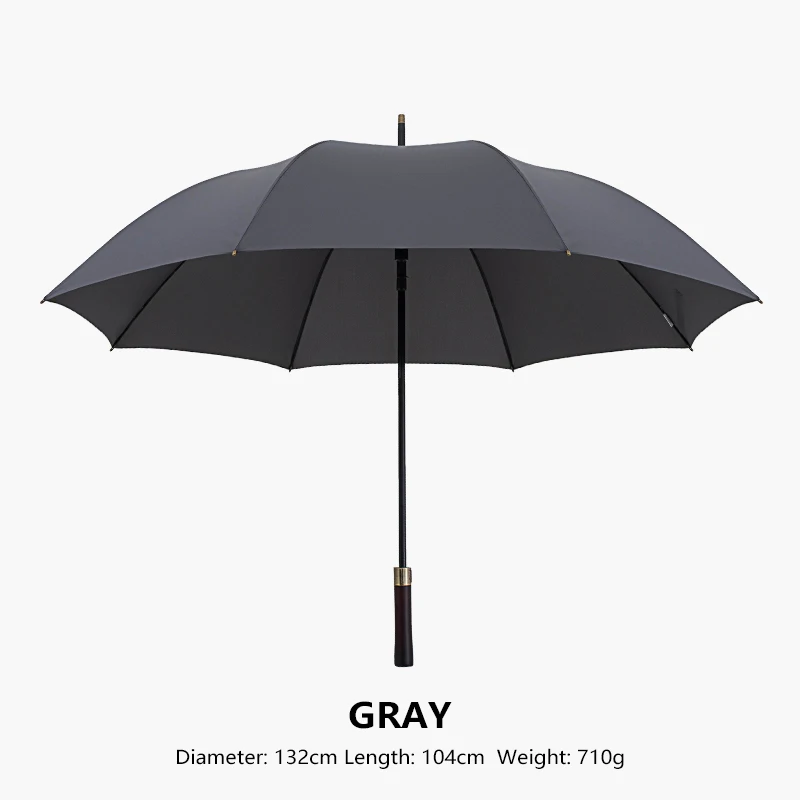 Parapluie de Golf, grand format, Long, 132cm, pour le travail, le Golf, le voyage, style Vintage: Gray