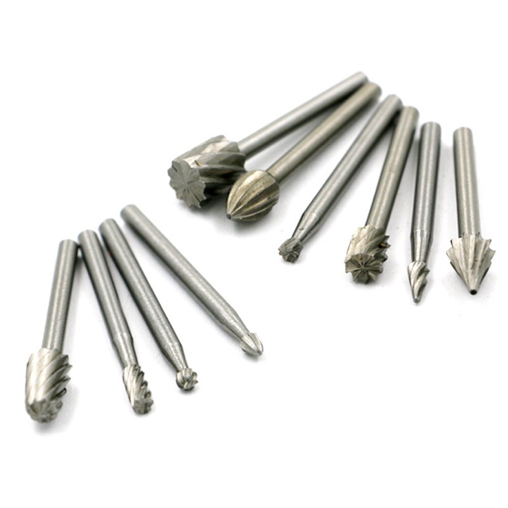 Wood high speed steel rotary file Mini Round HSS Burr Set Carving Rasp Drill Bits chamfering grooving reaming Portable Tools