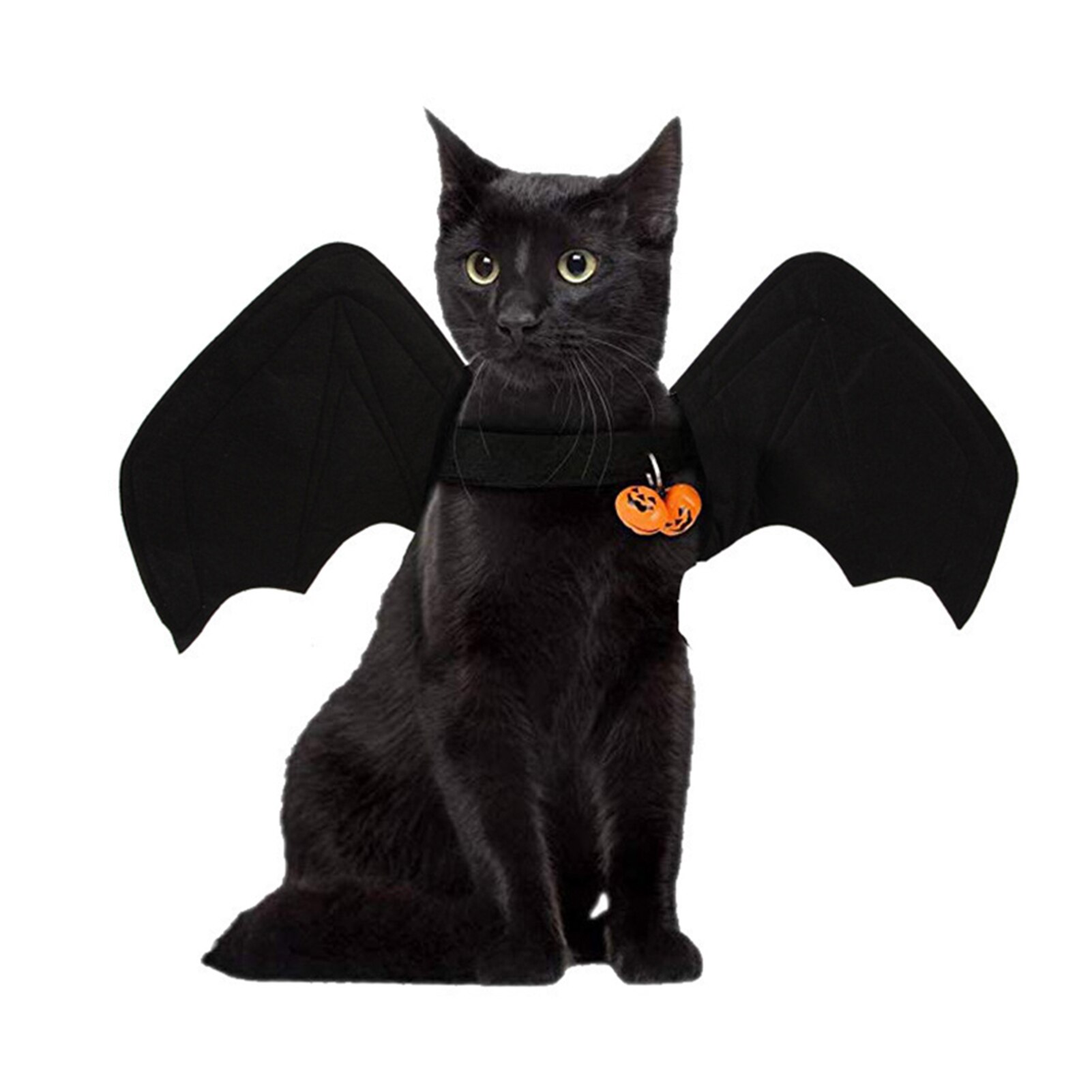 Disfraz de de Halloween para mascotas, chaleco de ala de murciélago negra de fieltro para perros, gatos, cachorros y gatitos