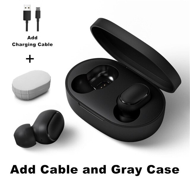 Xiaomi Redmi AirDots S Bluetooth 5.0 Wireless Earphone TWS Left Right Low Lag Mode Bluetooth 5.0 Noise reduction Headset: Cable Gray Case