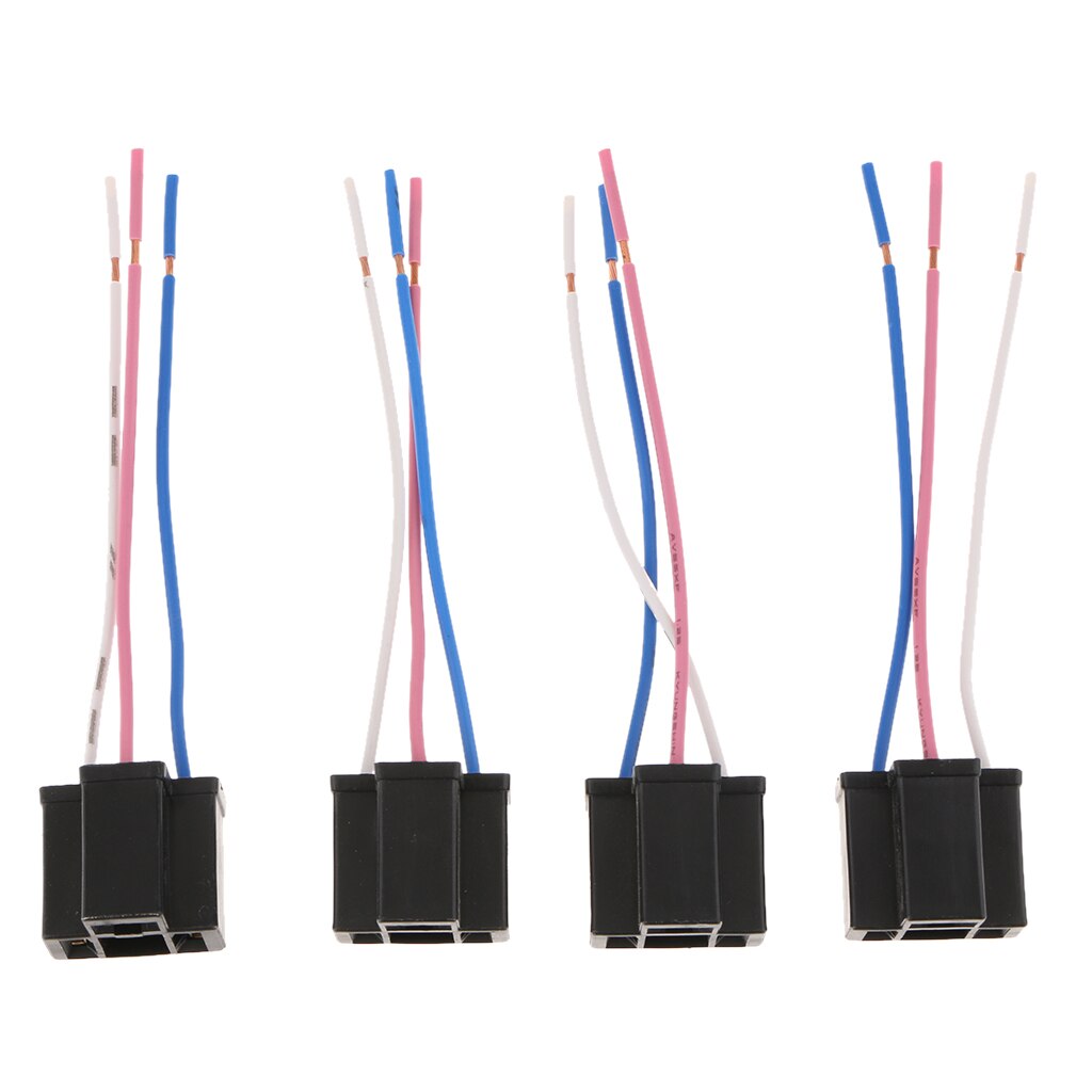 4 conectores de adaptador de chicote de fios de fio soquete fêmea do farol do soquete 4 h4 led