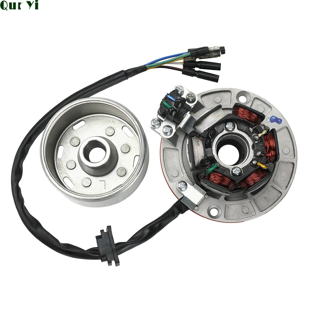 12v ac sytytysmagneetto staattorin vauhtipyörä, jossa valo yinxiangille  yx 140cc 150cc 160cc kayo bse sdg ssr pitsterpro maastopyörä