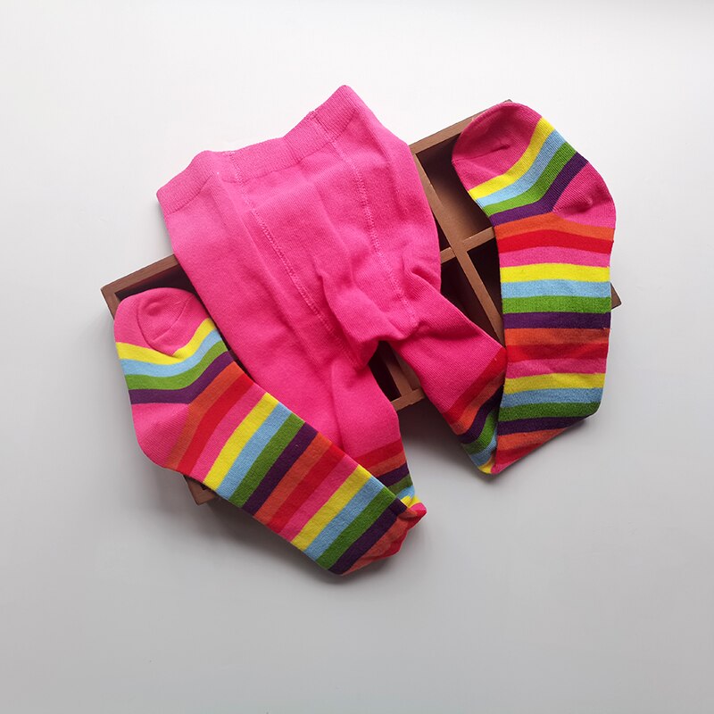 Primavera autunno bambini calze a righe multicolore collant neonati ragazze collant costumi da festa per bambini abiti per bambini