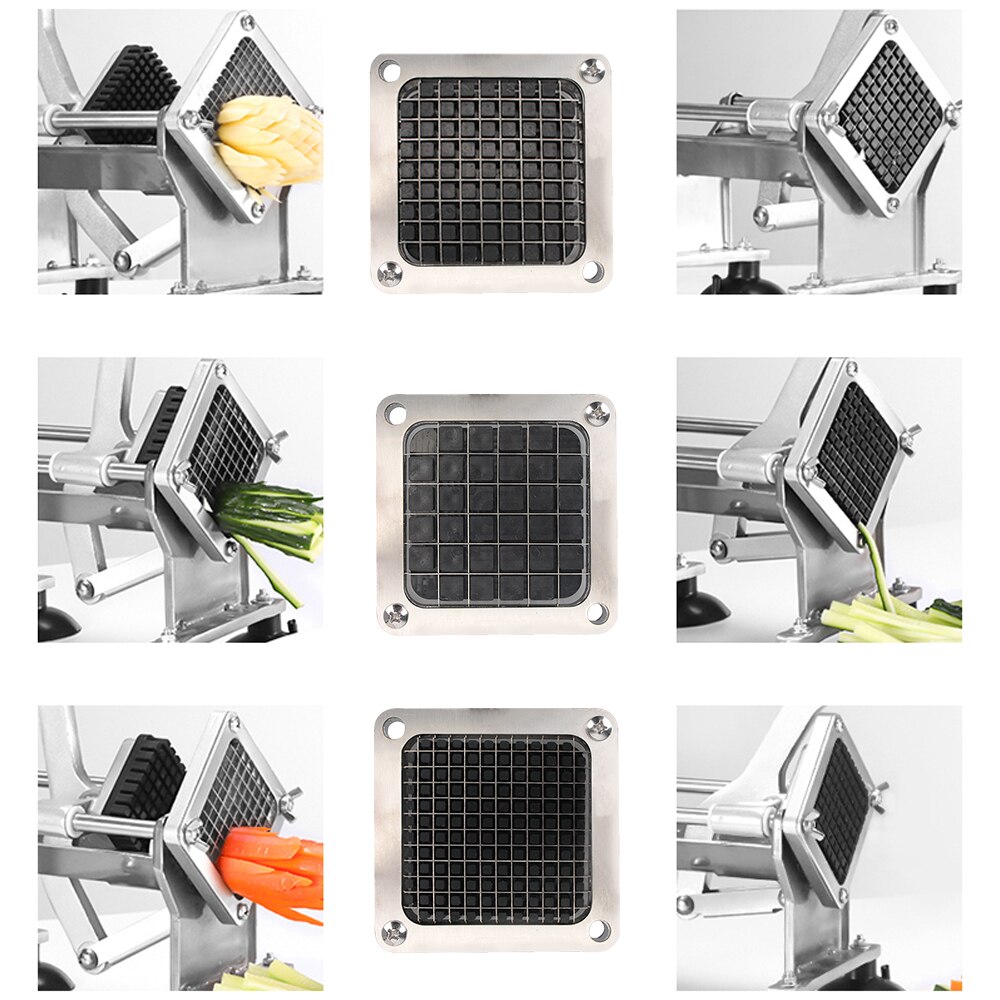 Blade Cutting Machine Chips Cutter Parts French Fry Cutter, French Fry Potato Chips Cutters +3 Blades Size, Stainless Steel