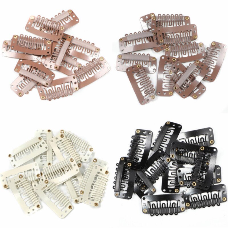 Clips de perruque U 3.2cm 2.7cm, 20 pièces/ensemble, Clips pour Extensions de cheveux naturels/tissage, accessoires de Salon moyen