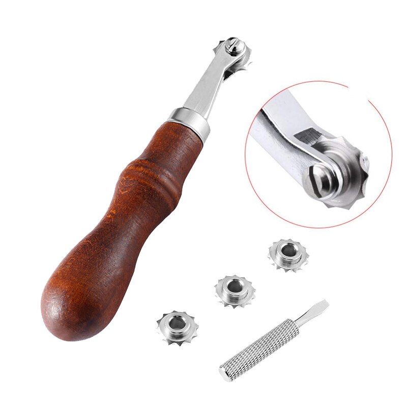 LMDZ DIY Leather Tools Craft Spacer Embossing System Set Leathercraft Spacing Wheel Punching Punch Tool for Leather 4 Wheels