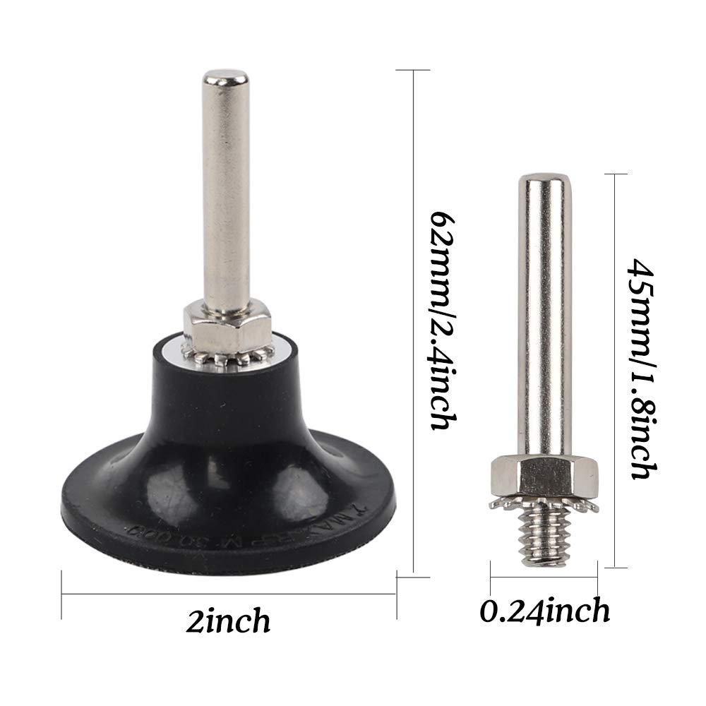Roloc-almohadilla de respaldo para discos, soporte de disco de lijado rotativo de bloqueo de vástago de 2 pulgadas, 1/4 "y 6mm, adaptador de cambio rápido, 5 piezas
