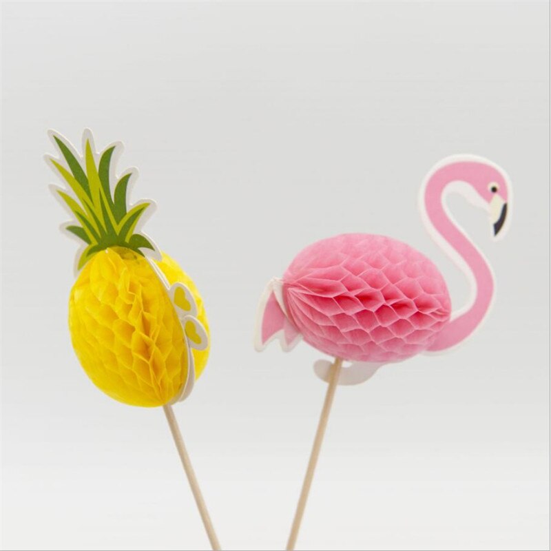 10 stk flamingo fest dekoration hawaiiansk flamingo ananas skilt cocktail bryllup dekoration fødselsdags fest dekoration kids-c