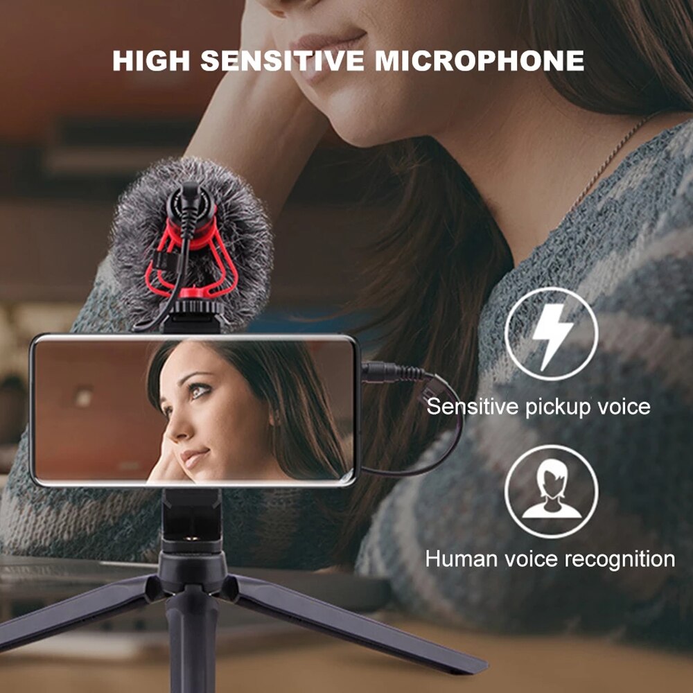 Condenser Microphone Kit 3.5mm Plug Home Stereo MIC Universal Recording Microphone Mic for SLR Cameras Camcorders Voice Recorder