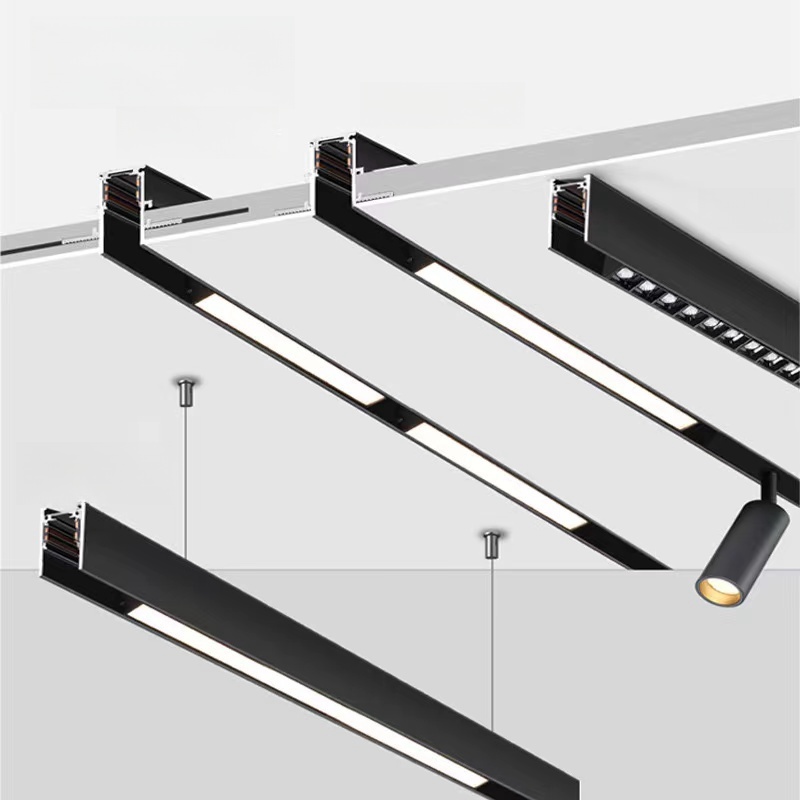 Holofote embutido de led, 6w, 12w, 18w, 24w, luz de pista magnética, grade dobrável, holofote de teto, luz interna, dc48v/ac220v