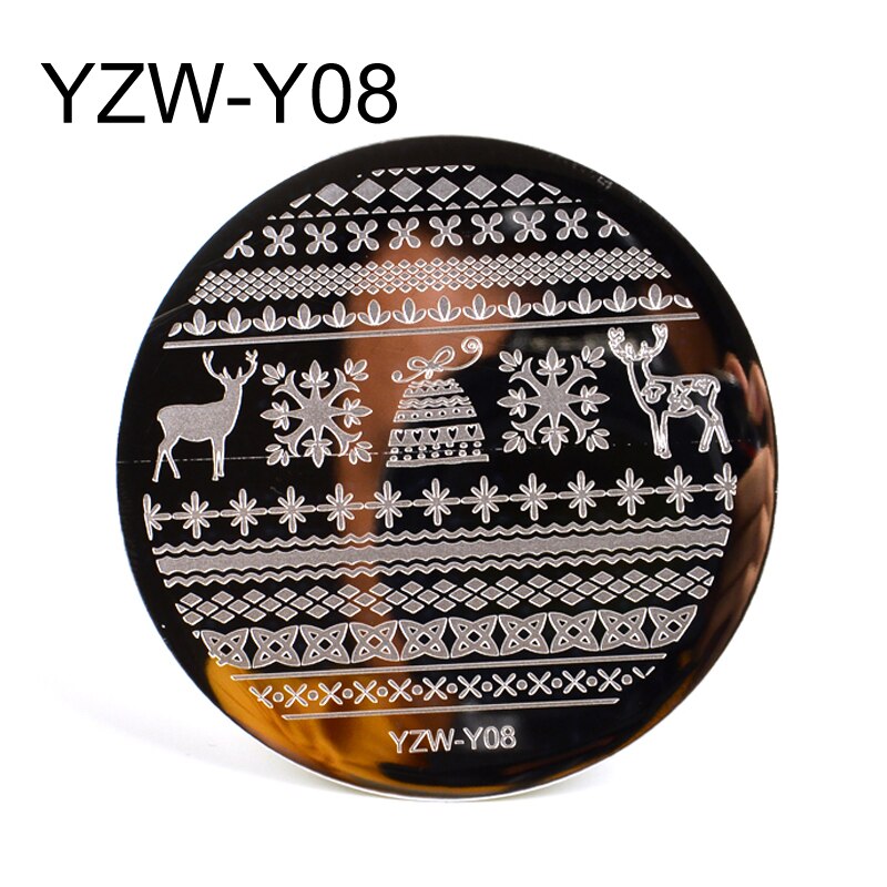 Weihnachten Nagel Kunst Druck Stanzen Vorlagen Edelstahl Schneeflocke Bilder Druck Platten Geometrische Stempel Schablone: YZW-Y08