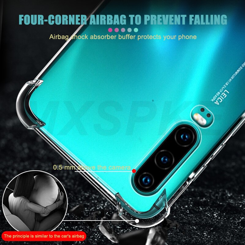 Funda transparente de lujo a prueba de golpes para Huawei P20 Pro P30 P40 Lite E Huawei Mate 30 20 10 Lite 20X P Smart Z , funda para teléfono