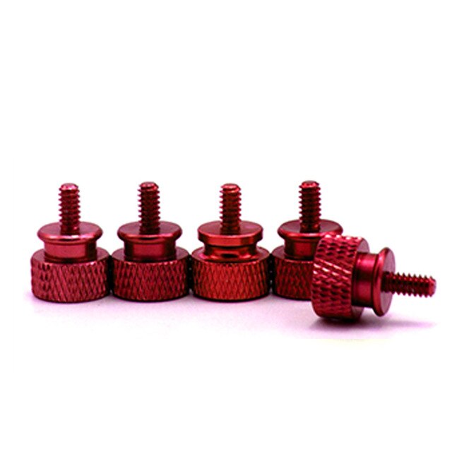 PC Cooling MOD Colorfull Hand Screws For Chassis Side Panel 5pcs: Red-5PCS