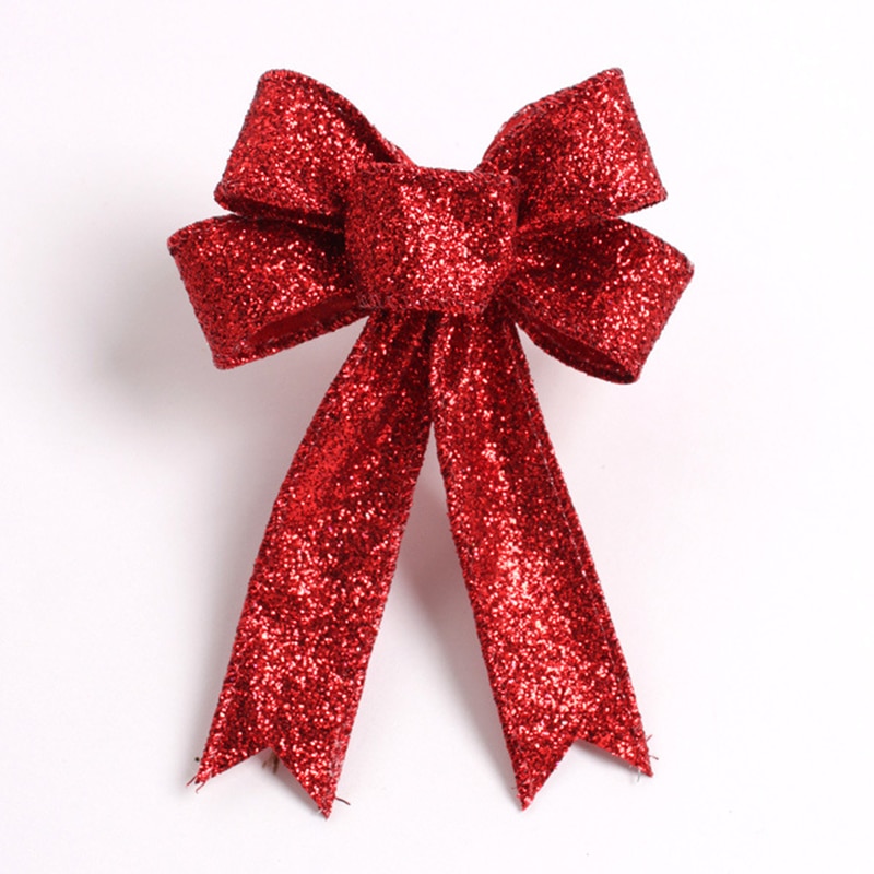 23 cm Grote Rode Kerst Boog voor Kerst en Decoraties Strik voor Boom Krans Ornament