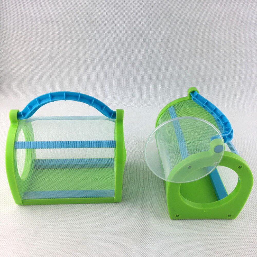 Insect Cage With Carrying Handle Portable Bug House Butterfly Dragonfly Cage Outdoor Nature Exploration Toys (Green)