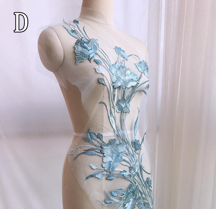 3D geborduurde patch applique voor bruiloft avondjurk naaien patches kleding accessoires 32*99 cm RS1302: D