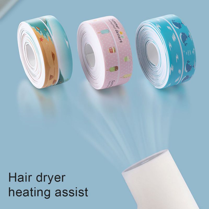 Kitchen Sink Waterproof Strip Caulk Strip PVC Self-Adhesive Waterproof Sealing Tape Wall Edge Protecto·