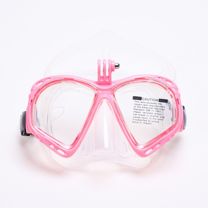 Máscara de esnórquel gafas de buceo completamente seco con soporte tubo de respiración gafas para usar bajo el agua conjunto de gafas de natación para hombres y mujeres: Pink with stand