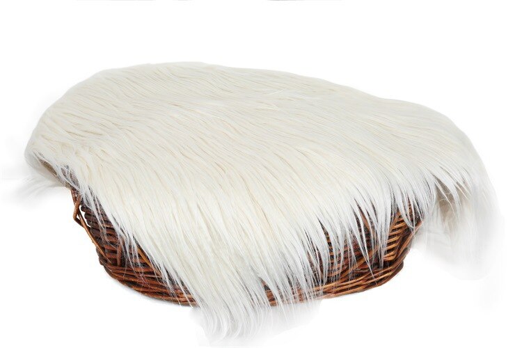 Wrap Blanket for Infant Photography Photo Blanket Background Faux Fur Backdrop Rug Solid Photo Prop for Kids Baby 50x60cm