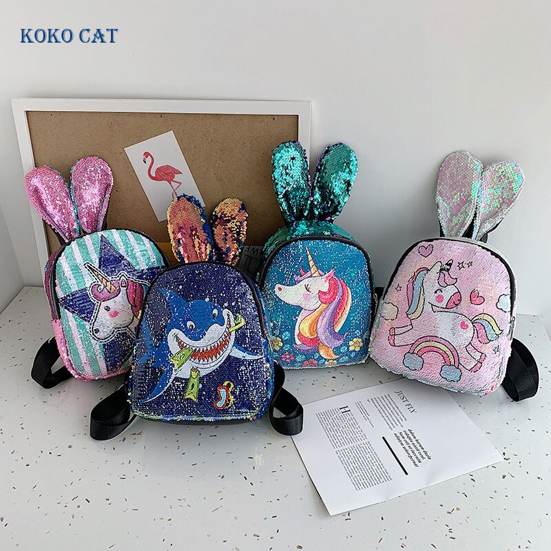 Variable farbe Pailletten Einhorn Rucksack mädchen holographische schule tasche glänzende student kleine rucksack kinder daypack Mochila